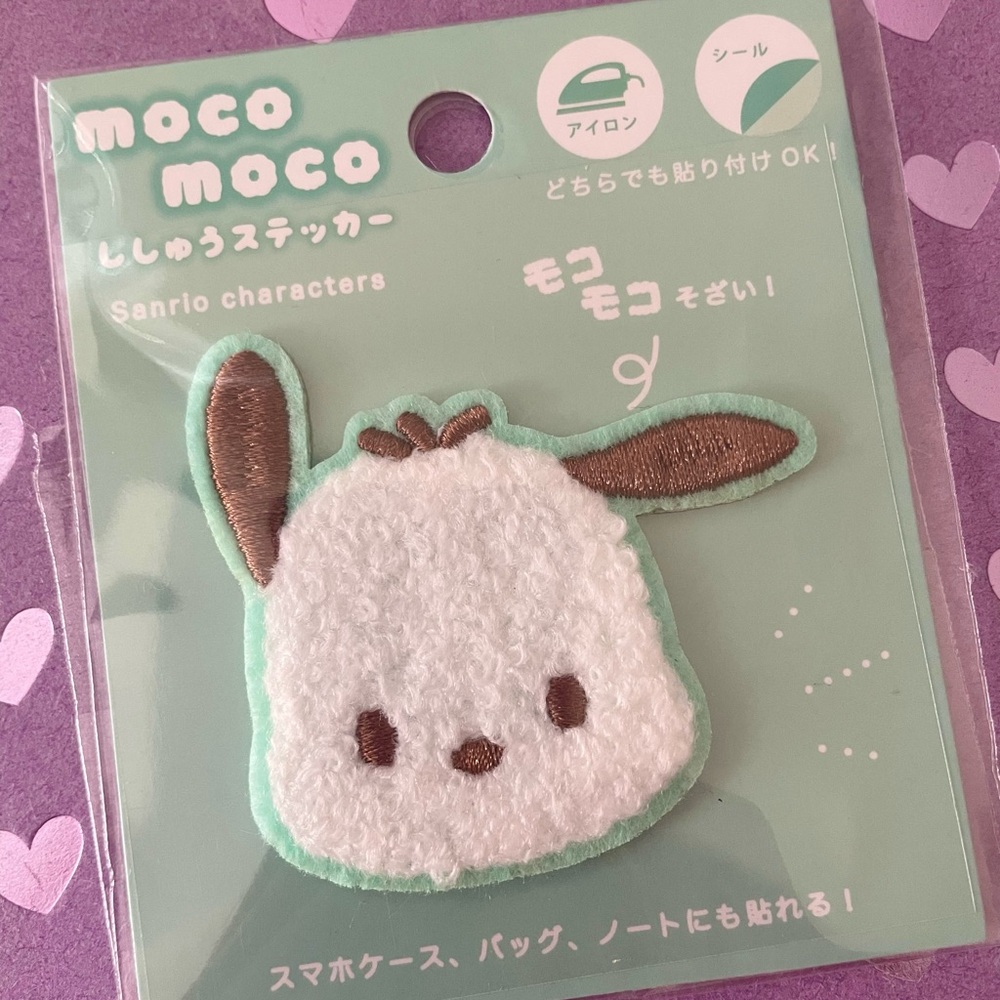 Pochacco fluffy embroidery sticker